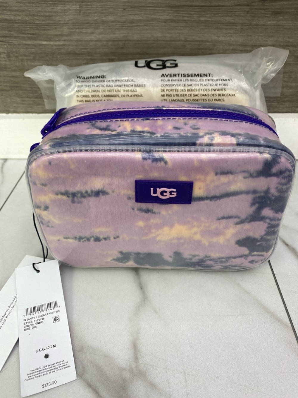 UGG W Janey II Clear Faux Fur Crossbody Bag – Style 1125196 –